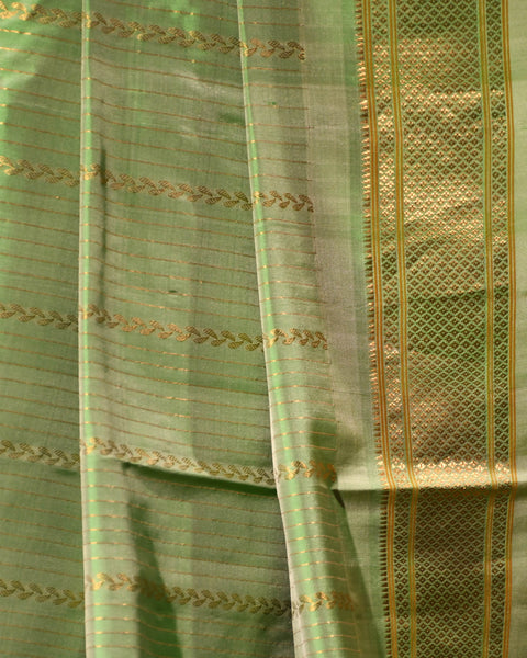 Pista Hue Pure Silk Paithani Saree