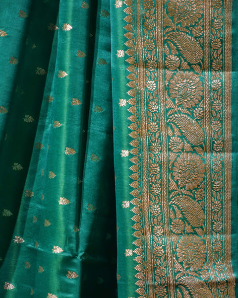 Green Banarasi Pure Silk Saree