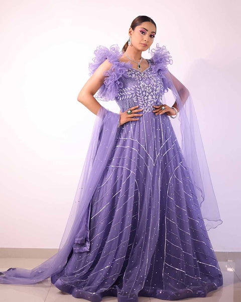 Lilac Western Bridal Gown