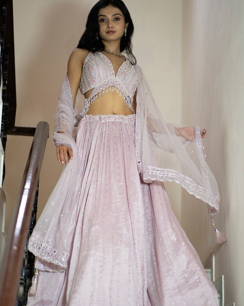 Baby Pink Light Lehenga from the Coral Reverie Collection