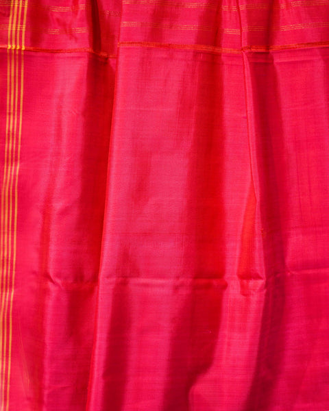 Dark Pink with Mustard Patola Pure Silk Saree