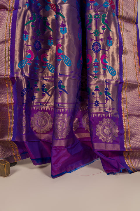 Pure Silk Gandharv Nauvari 9 Yard Saree with Tilgul Butta Border