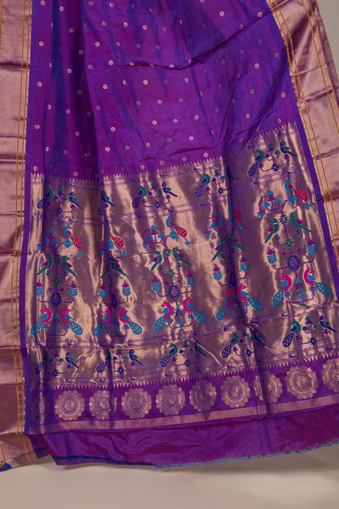 Pure Silk Gandharv Nauvari 9 Yard Saree with Tilgul Butta Border