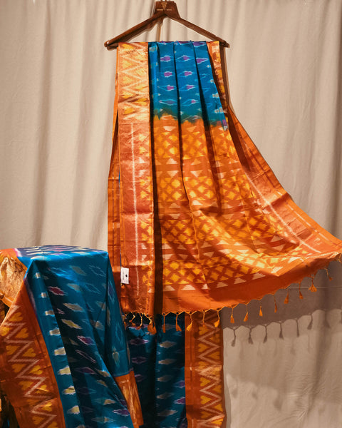 Blue Silk Pure Silk Patola Saree