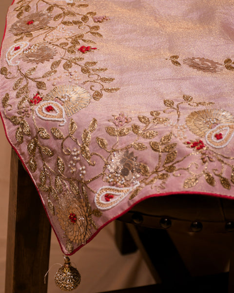 Peach Dola Silk Saree