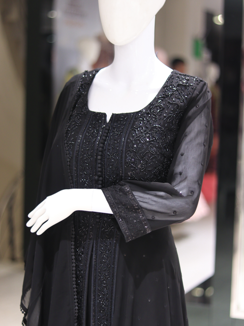 Black Anarkali Georgette Suit