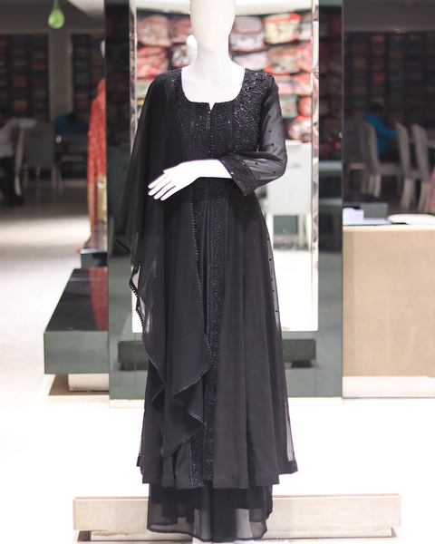 Black Anarkali Georgette Suit