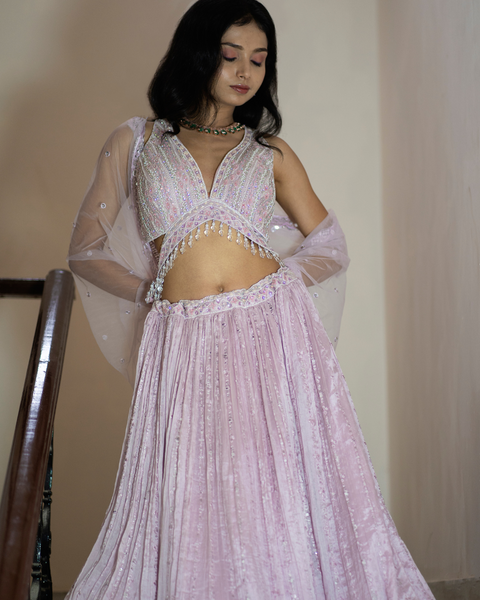 Baby Pink Light Lehenga from the Coral Reverie Collection