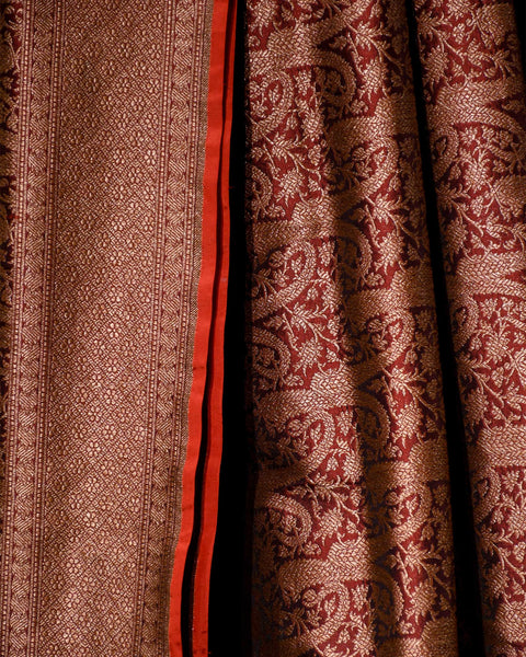 Maroon Upada Pure  Silk Saree