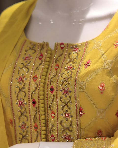 Mustard Yellow Sharara Suit for Wedding Parties