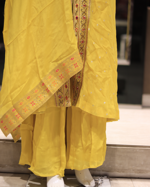 Mustard Yellow Sharara Suit for Wedding Parties