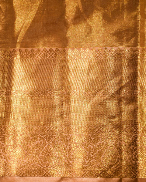 Golden-Red Kanjivaram Tissue Saree