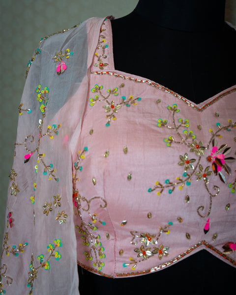 Elegance Redefined: Pink Three-Piece Indo-Western Outfit