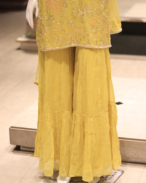 House of Hind Radiant Mustard Sharara Suit