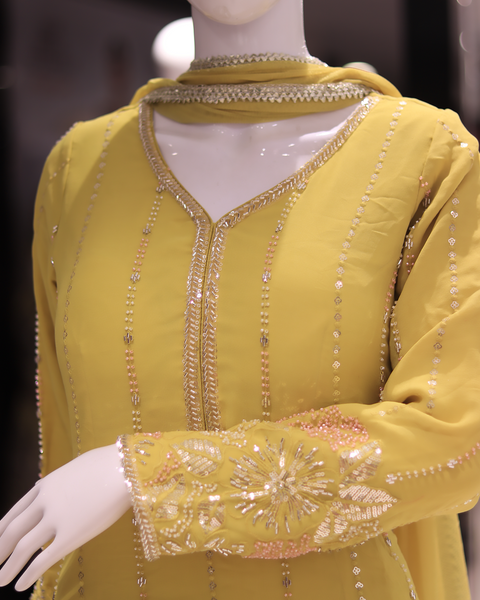 House of Hind Radiant Mustard Sharara Suit