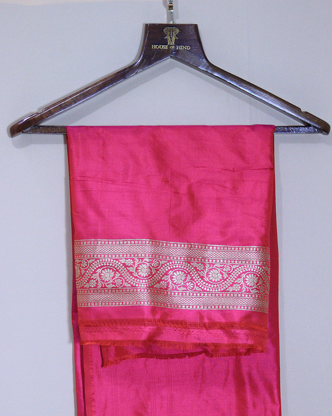 Pink Banarasi Uppada Saree with Lustrous Zari Accents