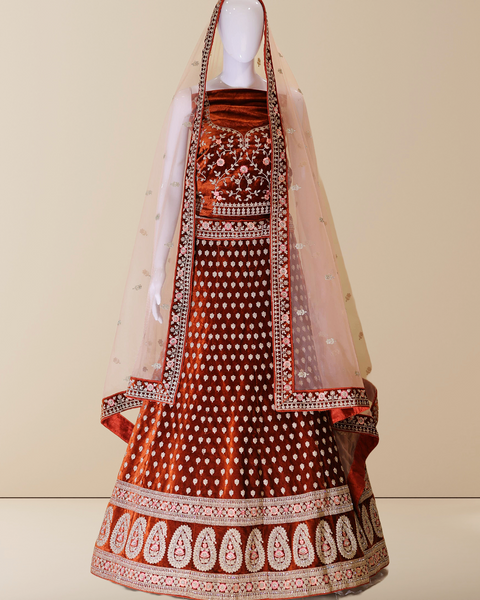 Brown Colour Lehenga - Buy  Brown Lehenga Online