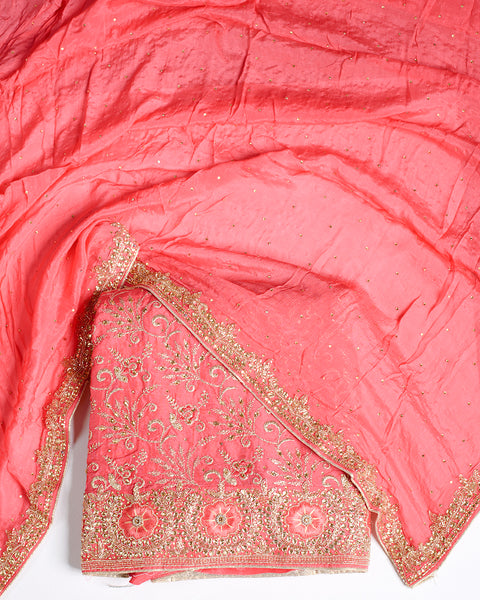 French Pink Semi Stitched Suit