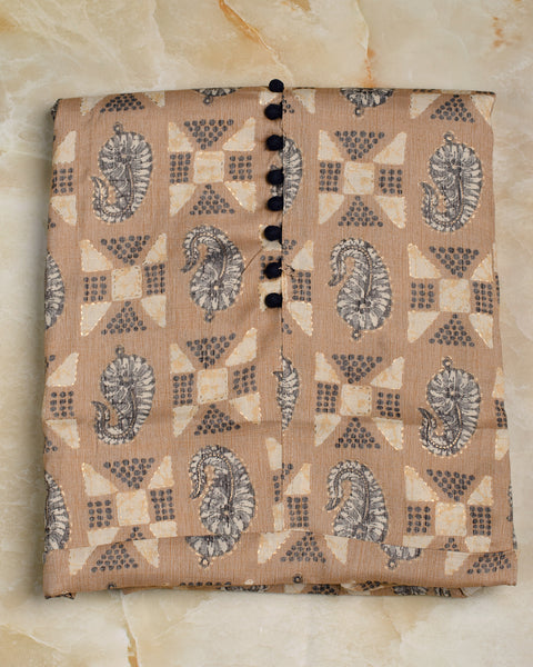 Tan Brown Semi Stitched Suit