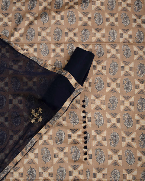 Tan Brown Semi Stitched Suit