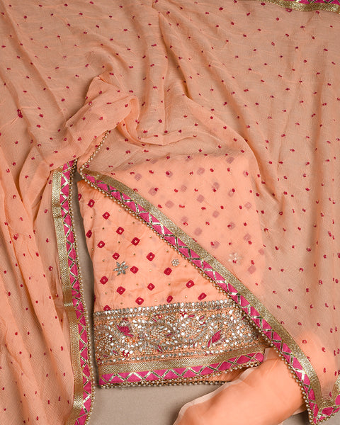 Teak Wood Semi Stitched Suits