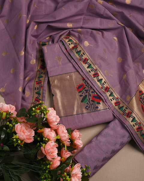 Electric Purple Semi Stitched Suit