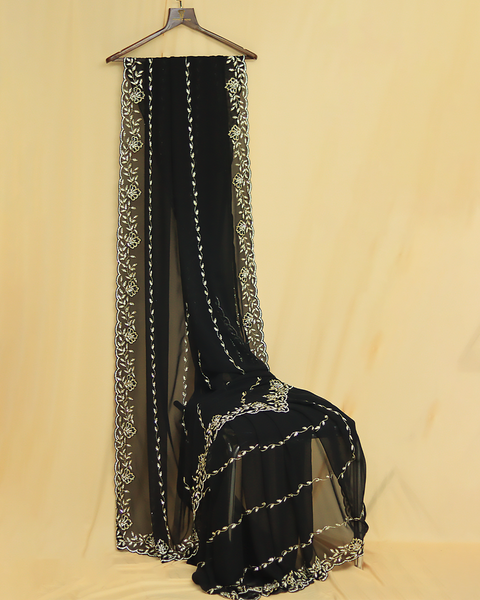 Black Designer Saree with Beautiful Border