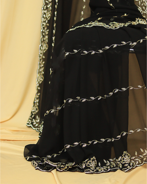 Black Designer Saree with Beautiful Border