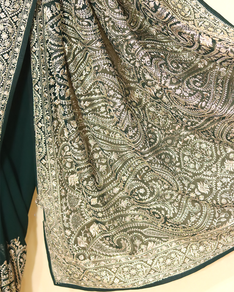 Black & Silver Embroidered Designer Saree – Timeless Opulence