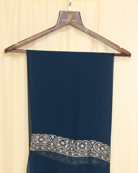Navy Blue Designer Saree – A Regal Blend of Elegance &amp; Opulence