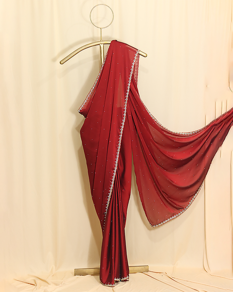 Red Elegance Designer Saree – A Timeless Classic