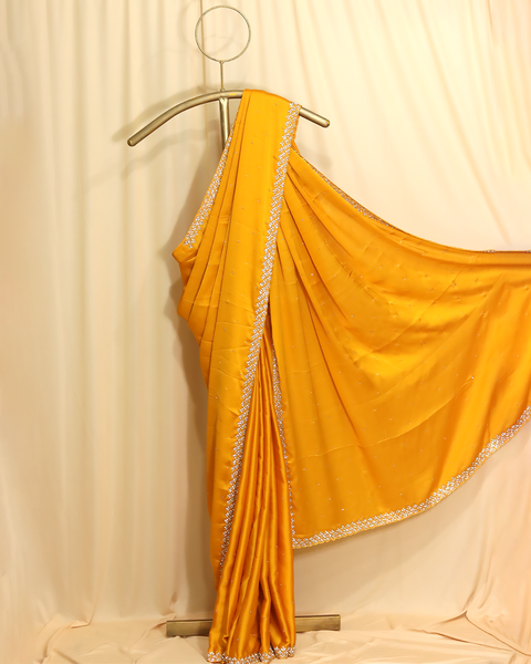 Mustard Yellow Designer Saree