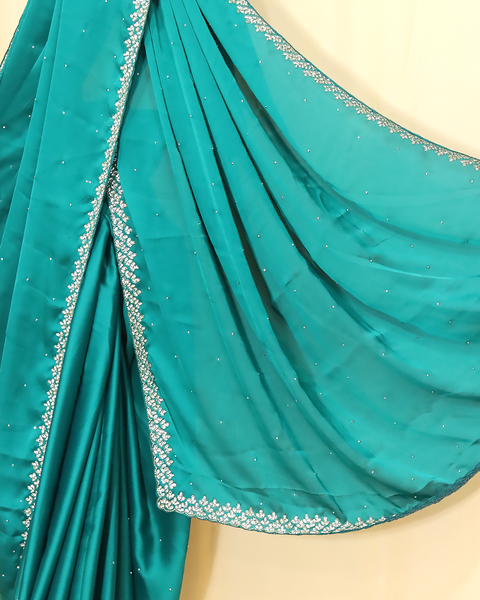 Teal Blue Designer Saree