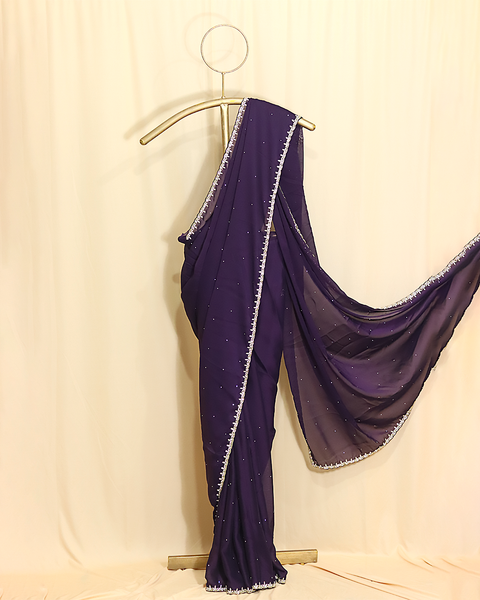 Royal Amethyst Purple Designer Saree – A Statement of Elegance