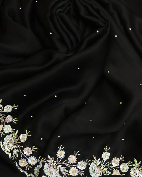 Elegance Redefined: Embroidery Black Saree