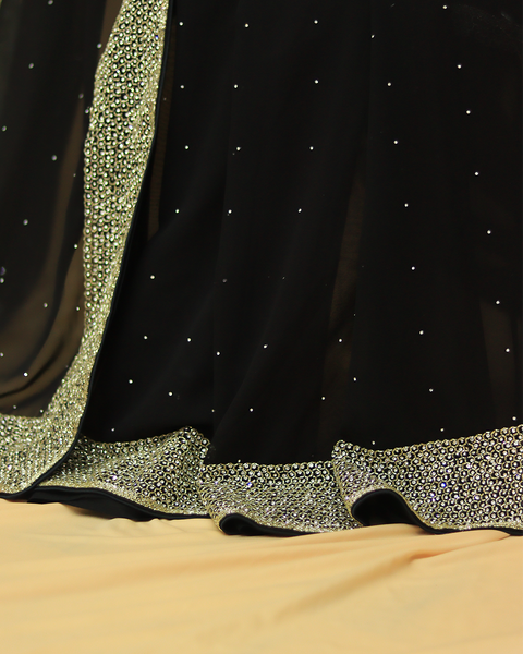 Black Embroidered designer Saree with Glittering Embellishments