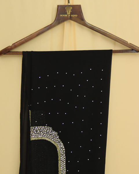 Black Embroidered designer Saree with Glittering Embellishments