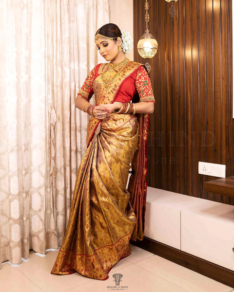 Golden Brocade Saree