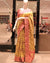 Golden Yellow Designer Patola Saree With Pink Border