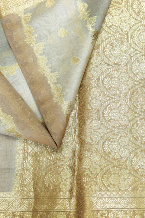 Light Coffee Brown Kosa Silk Saree