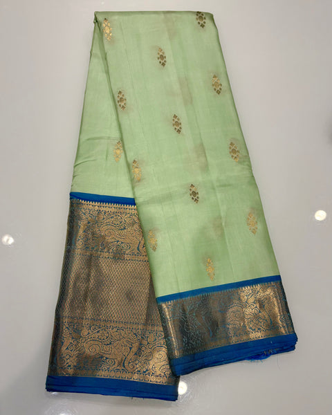 Green Pure Silk Kanjivaram Saree with Gold Zari Work
