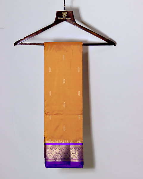 Masturd and Purple Semi Silk Kanjivaram Saree