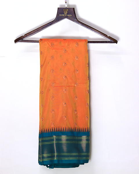 Orange Colour Paithani Saree with Chand Motif