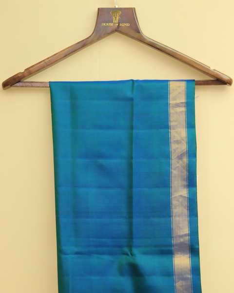 Peacock Bloom Symphony Patola Silk Saree with Silver Zari Border