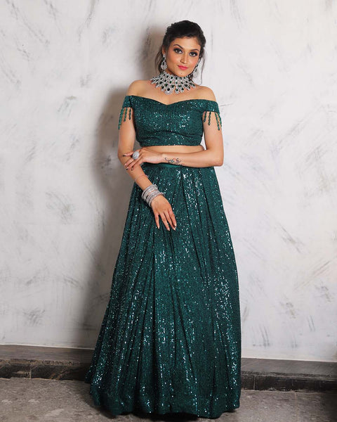 Peacock Blue Lehenga