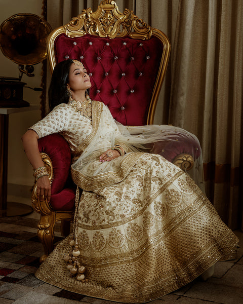 Pearl White lehenga