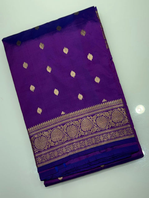 Purple Banarasi Silk Saree
