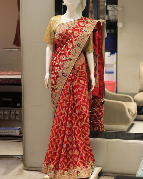 Red-Designer-Banarasi-Saree-with-Embroidery