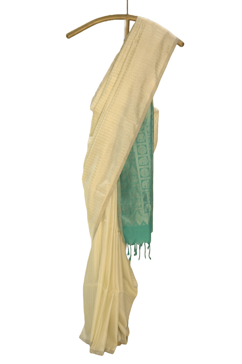 Cream Pure Soft Silk Saree