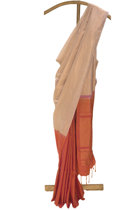 Champagne Pure Soft Silk Saree